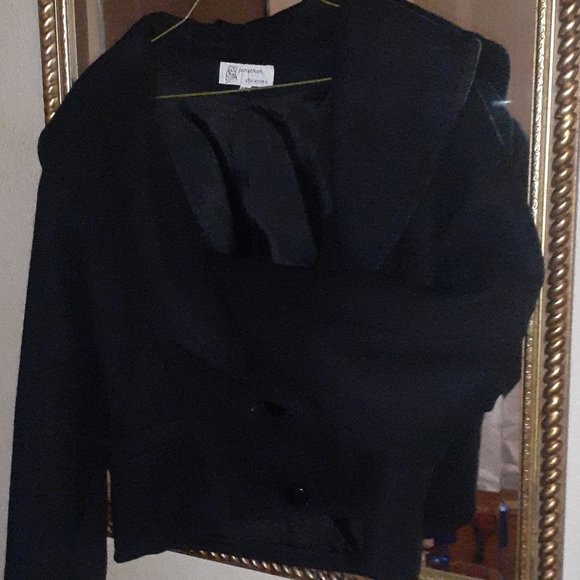 Dark blue wool short jacket blazer - Picture 4 of 5